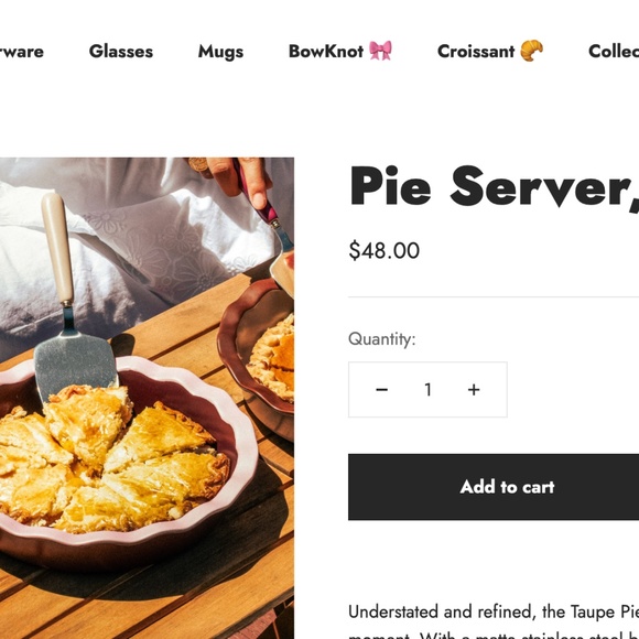 Pie Server in Taupe by Noon & Moon, New in Box - Picture 2 of 7